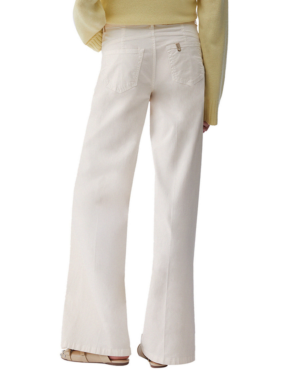 Liu Jo Pantaloni Liu Jo Flare Con Cintura - Panna