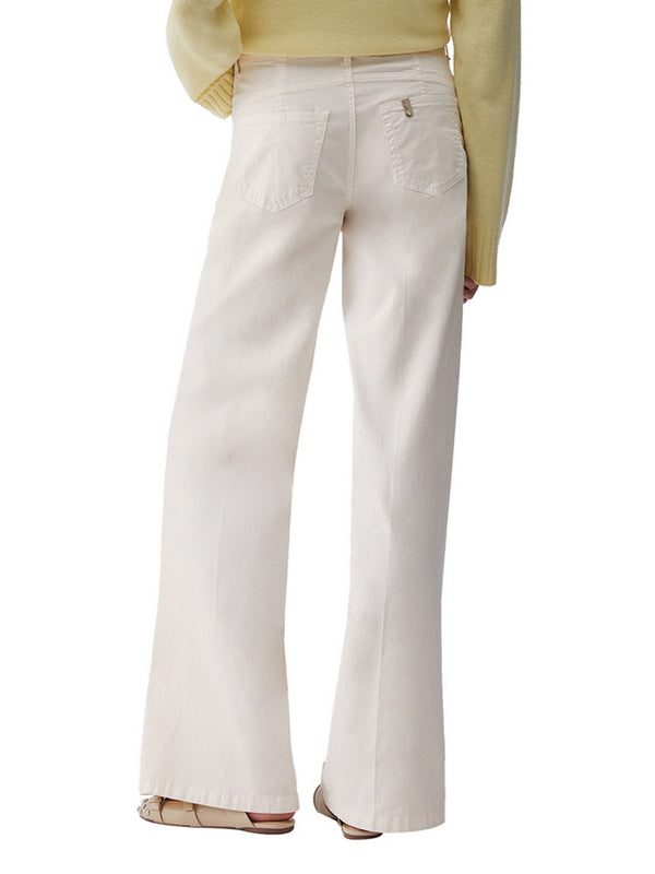Liu Jo Pantaloni Liu Jo Flare Con Cintura - Panna