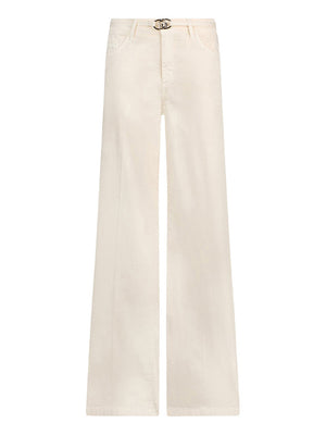 Liu Jo Pantaloni Liu Jo Flare Con Cintura - Panna