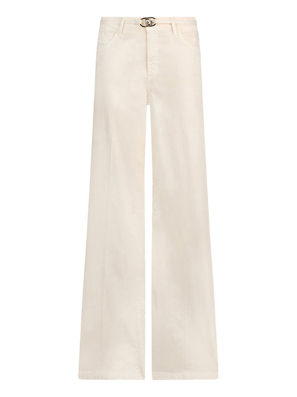 Liu Jo Pantaloni Liu Jo Flare Con Cintura - Panna