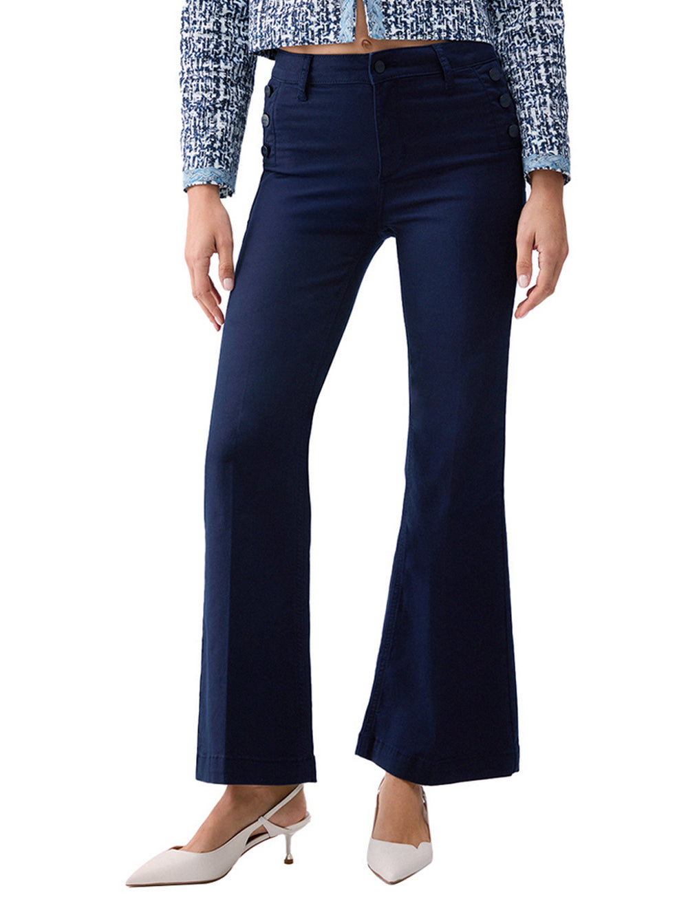 Liu Jo Pantaloni Flare Con Bottoni Logati Liu Jo - Denim