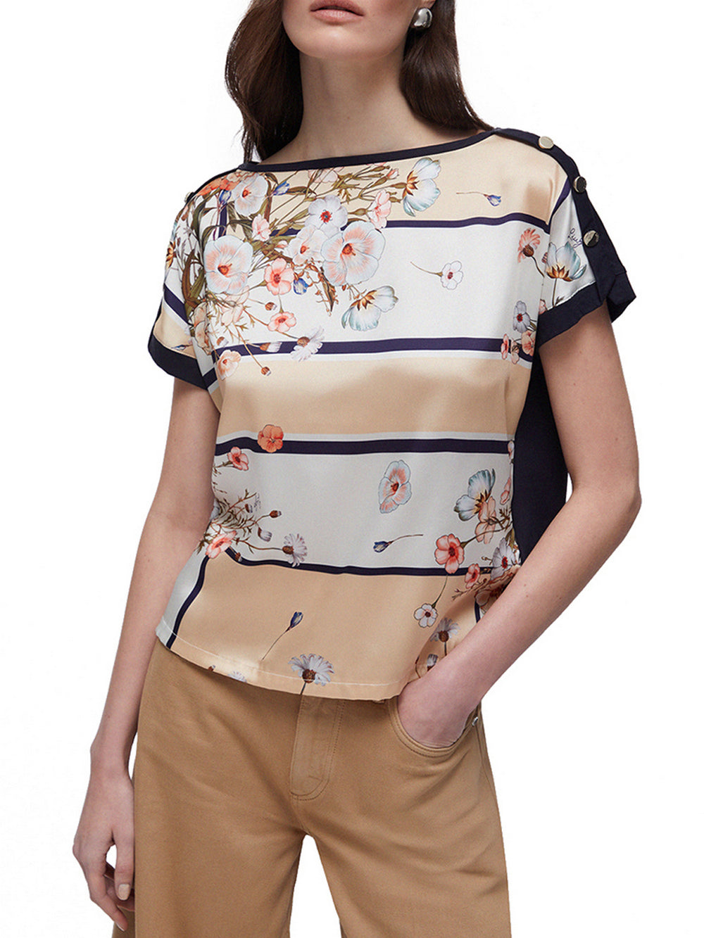 Liu Jo T-Shirt Liu Jo In Twill Stampato - Multi