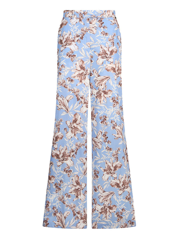 Liu Jo Pantalone A Palazzo Liu Jo In Popeline - Azzurro