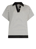 Liu Jo Polo Liu Jo A Righe Con Bottoni Gioiello - Bianco/Nero