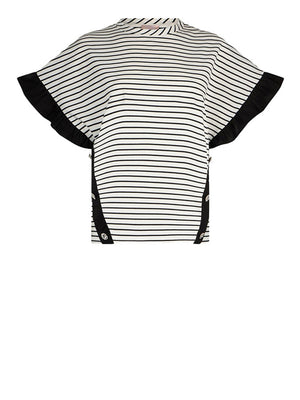Liu Jo T-Shirt Liu Jo A Righe Con Bottoni Gioiello - Bianco/Nero