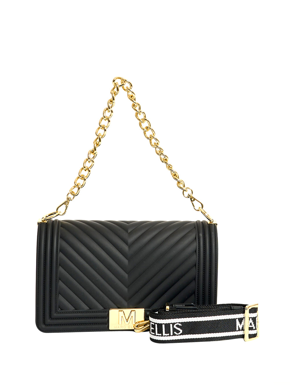 MARC ELLIS Borsa a Tracolla Flat M 26 Marc Ellis - Nero/Oro