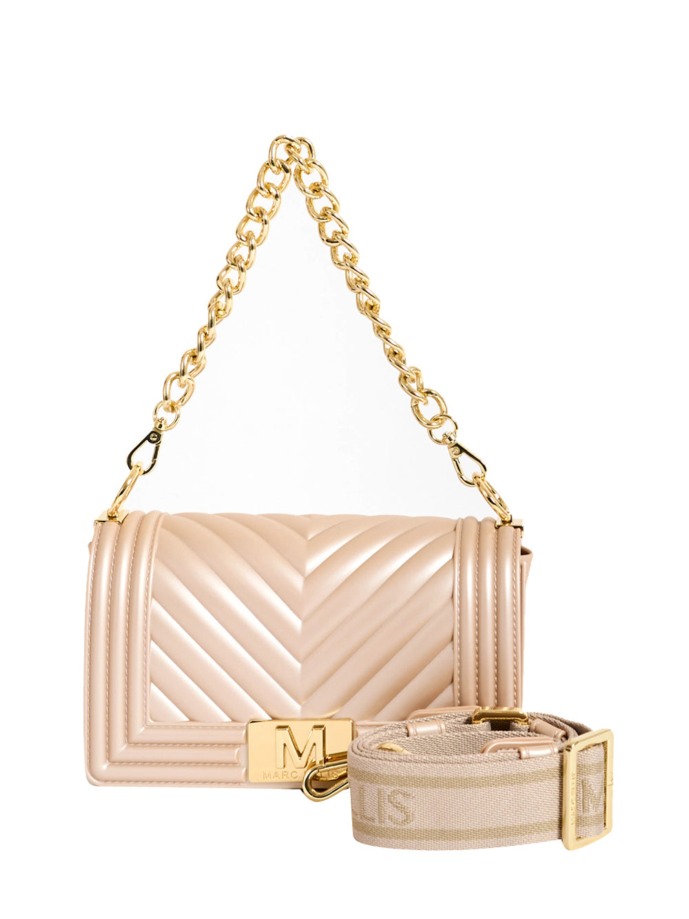 MARC ELLIS Borsa a Tracolla Flat S 26 Marc Ellis - Cipria/Oro