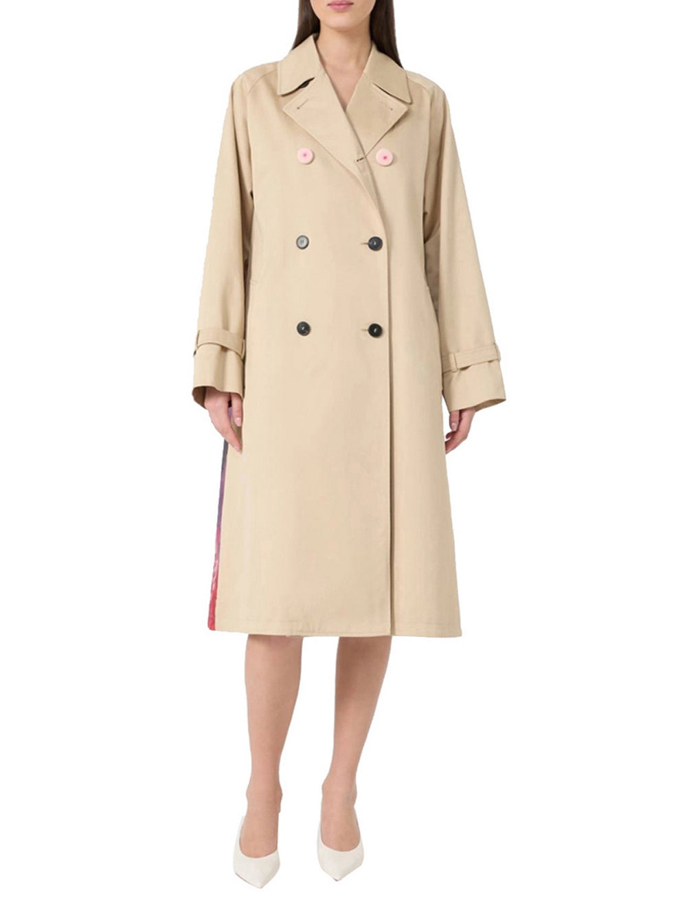 Max Mara Weekend Trench Max Mara In Gabardina Antigoccia - Beige/Prugna