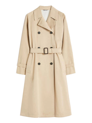 Max Mara Weekend Trench Max Mara In Gabardina Antigoccia - Beige/Prugna