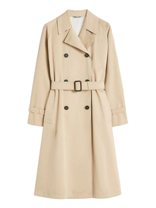 Max Mara Weekend Trench Max Mara In Gabardina Antigoccia - Beige/Prugna