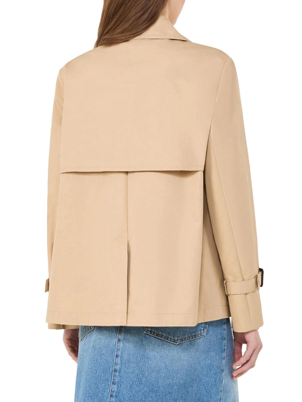 Max Mara Weekend Trench Crop Max Mara In Gabardina Antigoccia - Beige