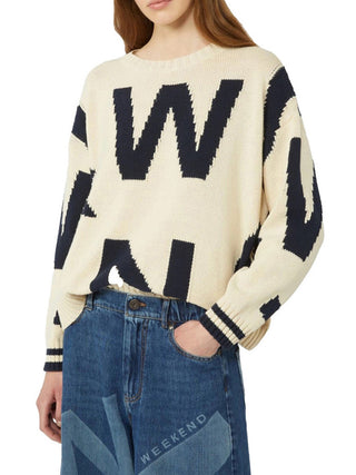 Max Mara Weekend Maglia Girocollo Max Mara - Crema/Blu