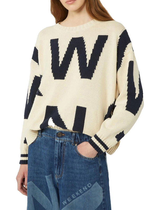 Max Mara Weekend Maglia Girocollo Max Mara - Crema/Blu