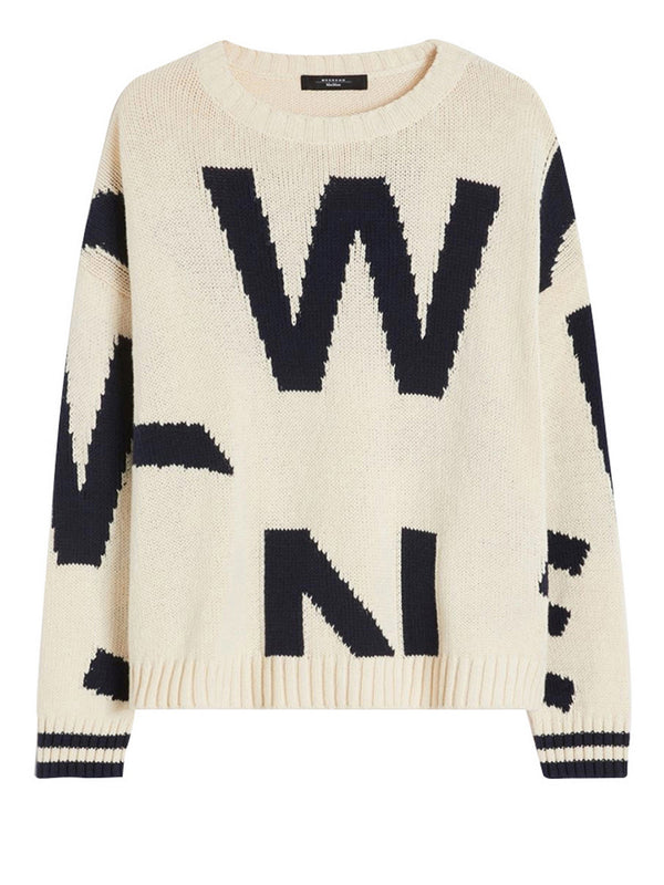 Max Mara Weekend Maglia Girocollo Max Mara - Crema/Blu