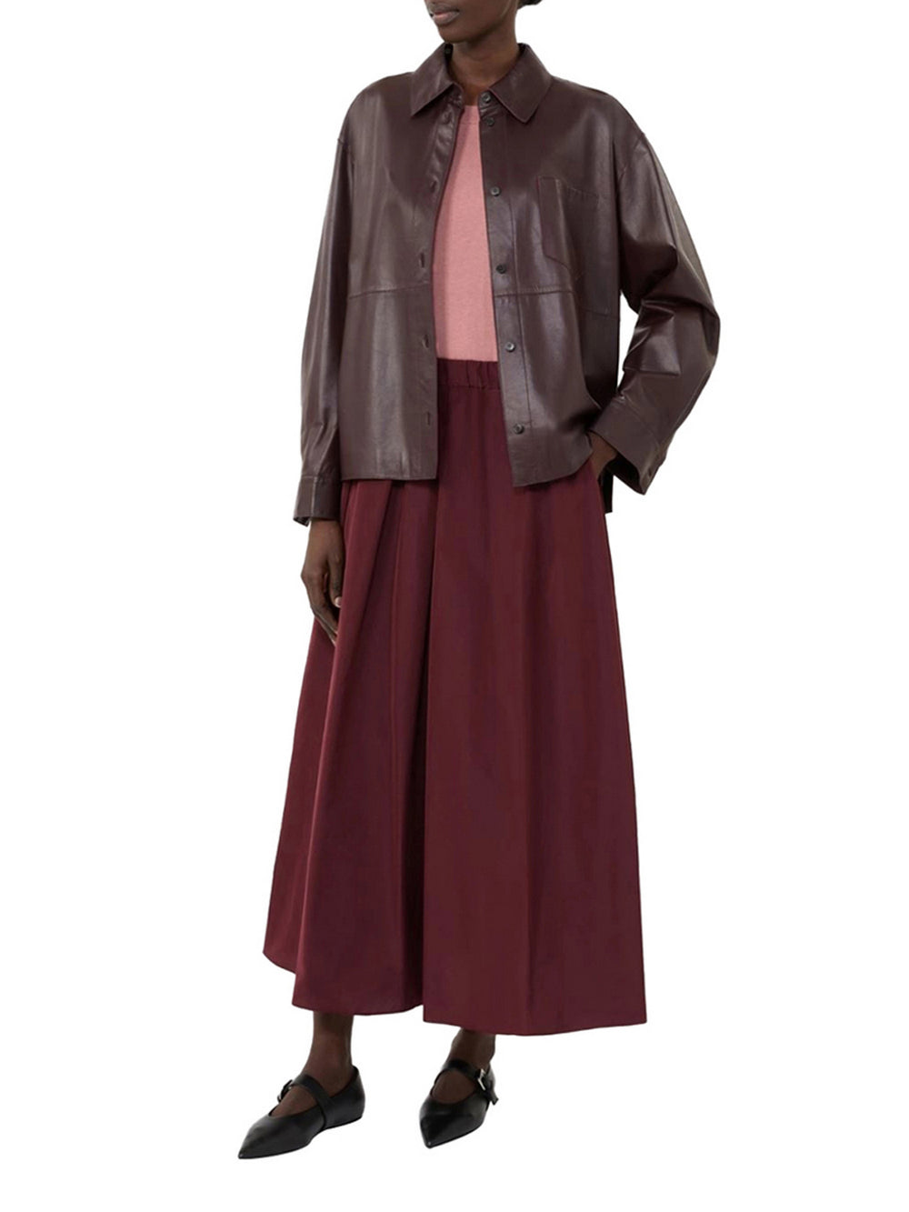 Max Mara Weekend Gonna Lunga Max Mara In Taffetà - Bordeaux