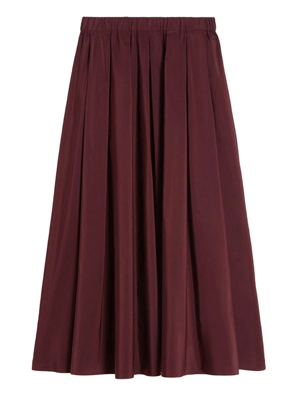 Max Mara Weekend Gonna Lunga Max Mara In Taffetà - Bordeaux
