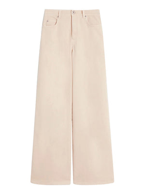 Max Mara Weekend Pantalone Wide Leg In Drill Di Cotone Max Mara - Sabbia