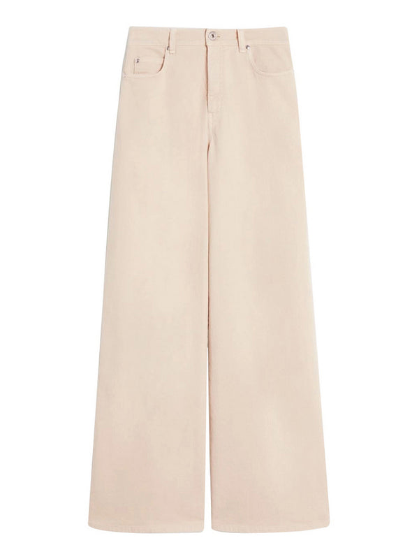 Max Mara Weekend Pantalone Wide Leg In Drill Di Cotone Max Mara - Sabbia