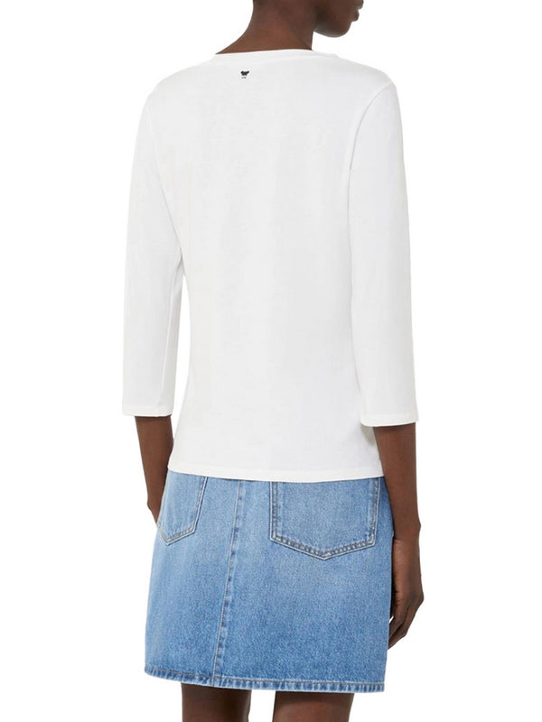 Max Mara Weekend T-Shirt Max Mara In Cotone Stretch - Bianco