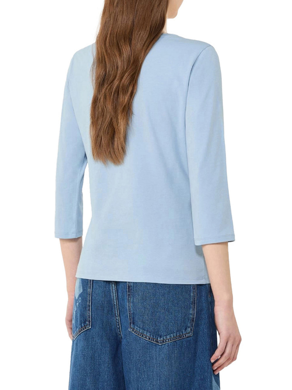 Max Mara Weekend T-Shirt Max Mara In Cotone Stretch - Azzurro