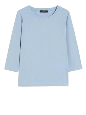 Max Mara Weekend T-Shirt Max Mara In Cotone Stretch - Azzurro