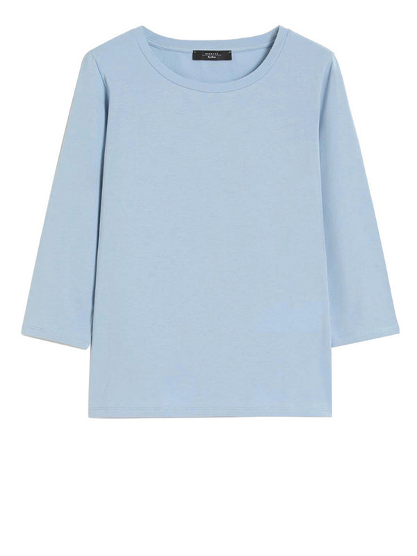 Max Mara Weekend T-Shirt Max Mara In Cotone Stretch - Azzurro