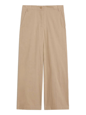Max Mara Weekend Pantalone In Gabardina Lavata Max Mara - Nocciola