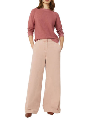 Max Mara Weekend Pantalone Wide Leg Max Mara In Canvas Di Cotone - Rosa