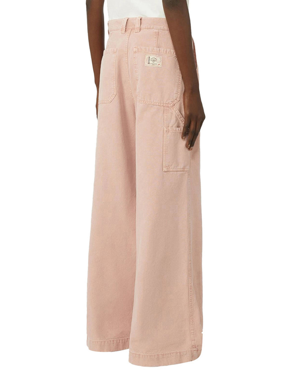 Max Mara Weekend Pantalone Wide Leg Max Mara In Canvas Di Cotone - Rosa