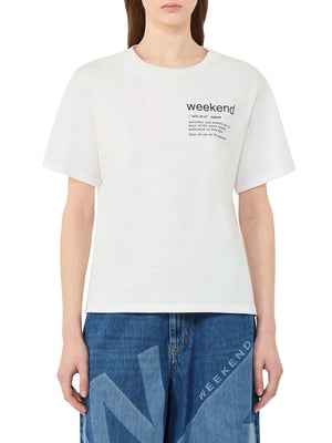 Max Mara Weekend T-Shirt Max Mara In Cotone Con Stampa Grafica - Bianco