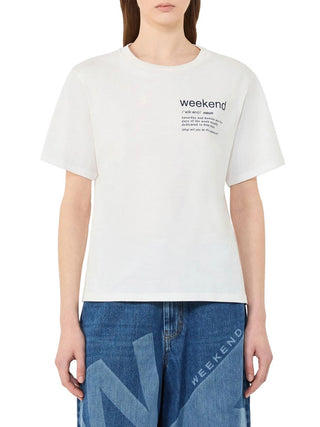 Max Mara Weekend T-Shirt Max Mara In Cotone Con Stampa Grafica - Bianco