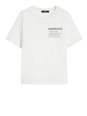 Max Mara Weekend T-Shirt Max Mara In Cotone Con Stampa Grafica - Bianco