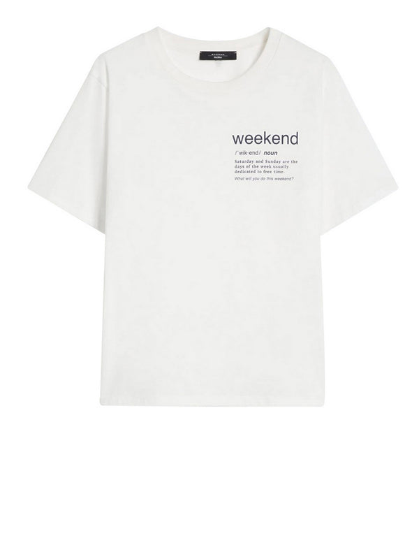 Max Mara Weekend T-Shirt Max Mara In Cotone Con Stampa Grafica - Bianco