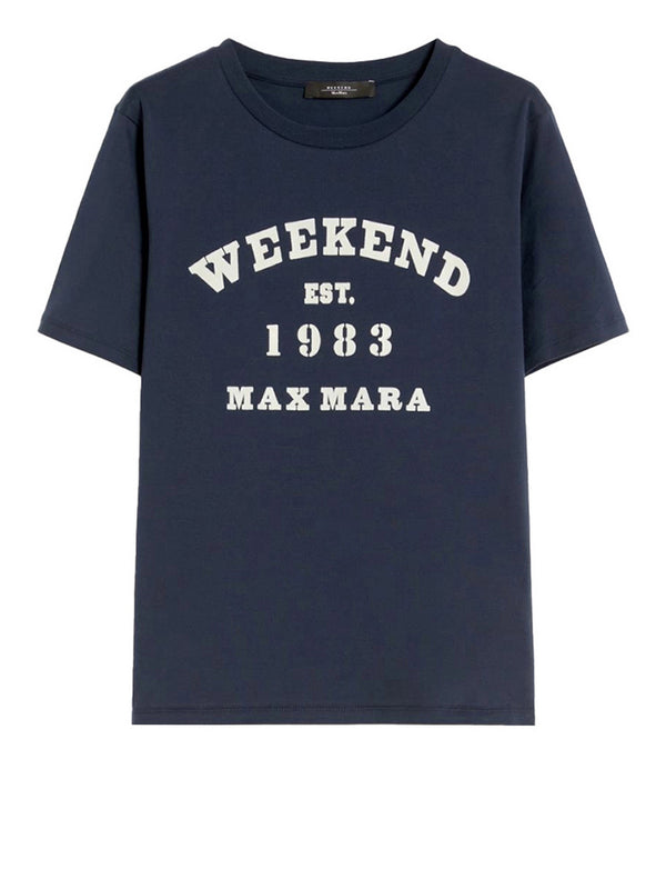 Max Mara Weekend T-Shirt Max Mara In Cotone Con Stampa Grafica - Blu