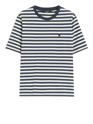 Max Mara Weekend T-Shirt Max Mara Basic In Cotone - Blu/Bianco