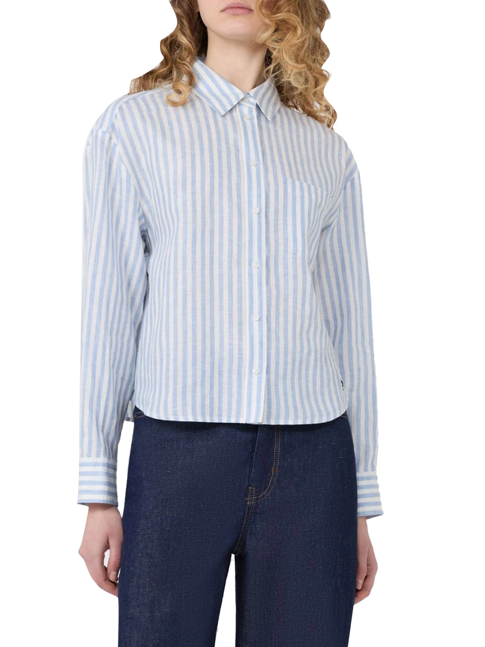 MAXMARA WEEKEND 2USCITA Camicia Max Mara Boxy In Tela Di Lino - Azzurro