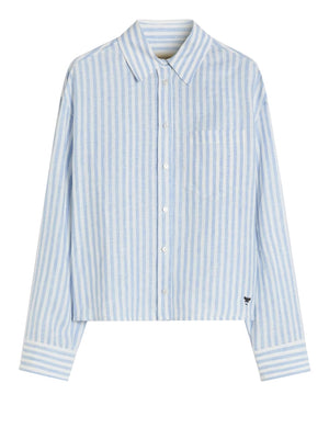 MAXMARA WEEKEND 2USCITA Camicia Max Mara Boxy In Tela Di Lino - Azzurro