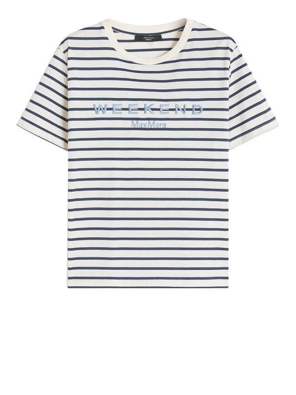 Max Mara Weekend T-Shirt Max Mara Con Grafica - Blu/Bianco