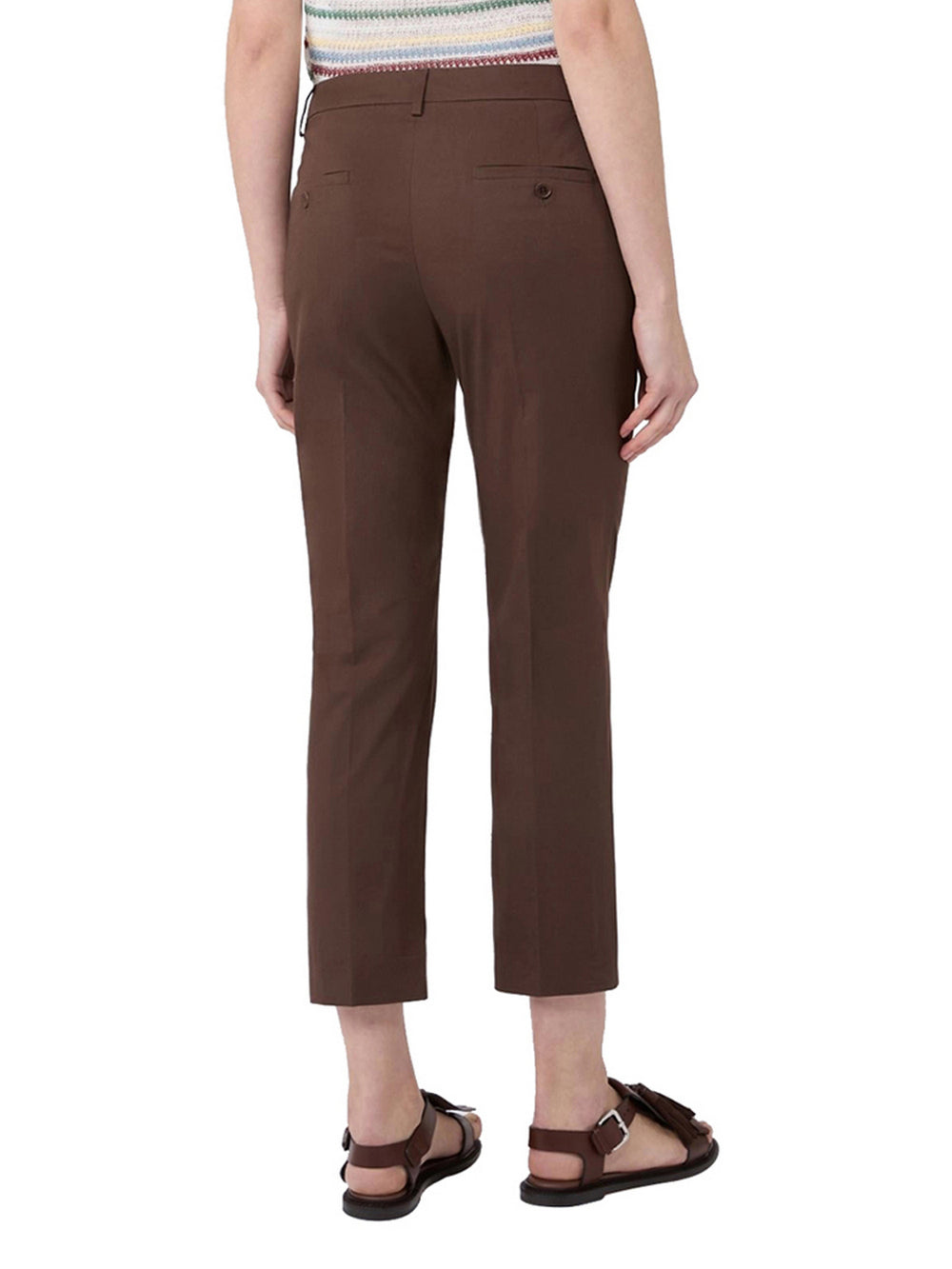 Max Mara Weekend Pantalone Max Mara Slim Fit In Cotone - Marrone