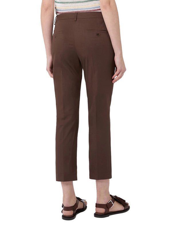 Max Mara Weekend Pantalone Max Mara Slim Fit In Cotone - Marrone