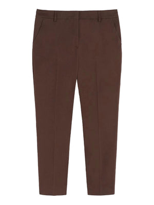 Max Mara Weekend Pantalone Max Mara Slim Fit In Cotone - Marrone
