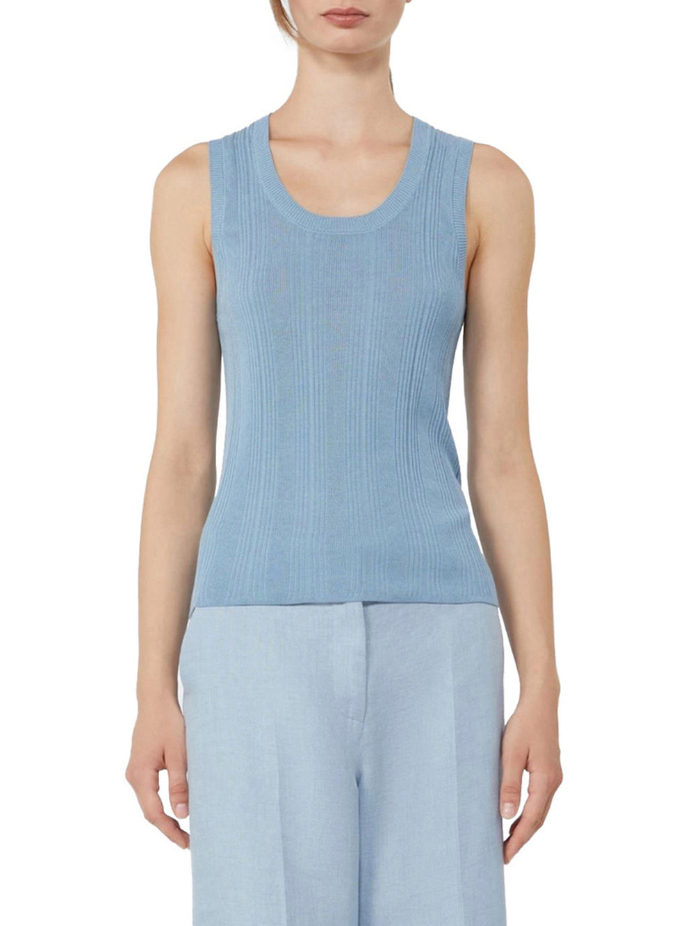 Max Mara Weekend Maglia Max Mara In Filato Di Viscosa - Azzurro
