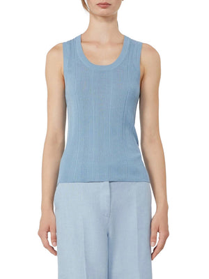 Max Mara Weekend Maglia Max Mara In Filato Di Viscosa - Azzurro