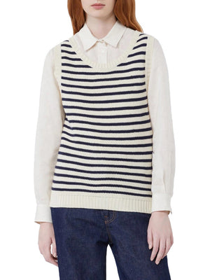 Max Mara Weekend Maglia Max Mara In Filato Di Cotone - Blu/Bianco