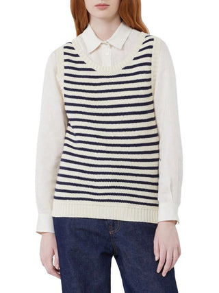 Max Mara Weekend Maglia Max Mara In Filato Di Cotone - Blu/Bianco