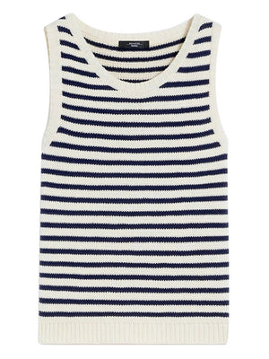 Max Mara Weekend Maglia Max Mara In Filato Di Cotone - Blu/Bianco
