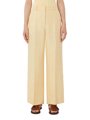 Max Mara Weekend Pantalone Max Mara In Canvas Di Lino - Giallo