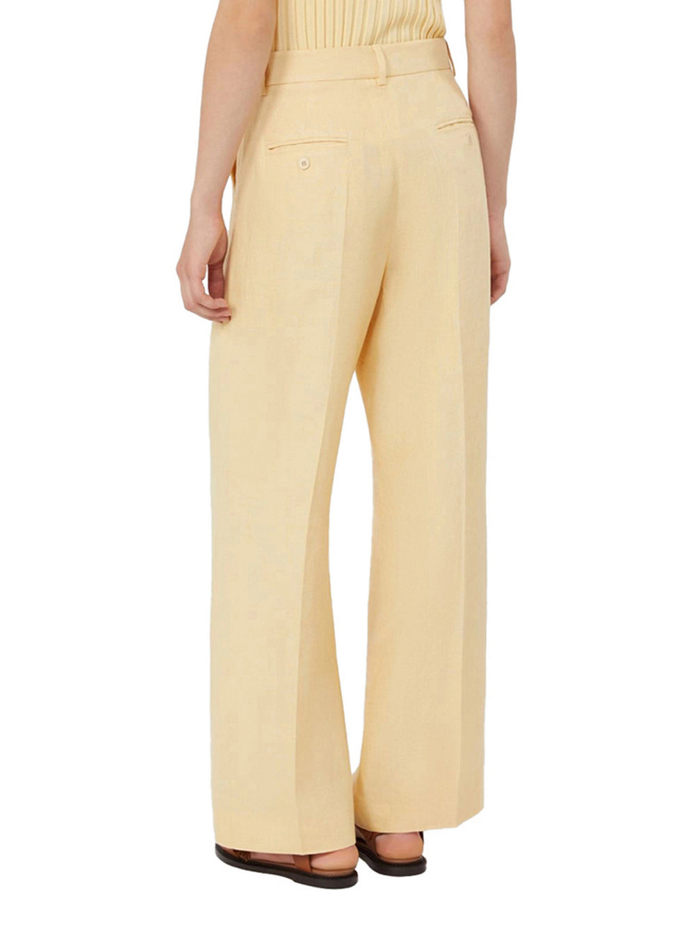 Max Mara Weekend Pantalone Max Mara In Canvas Di Lino - Giallo