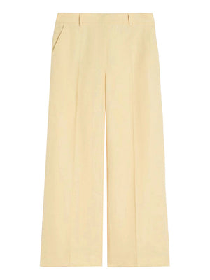Max Mara Weekend Pantalone Max Mara In Canvas Di Lino - Giallo