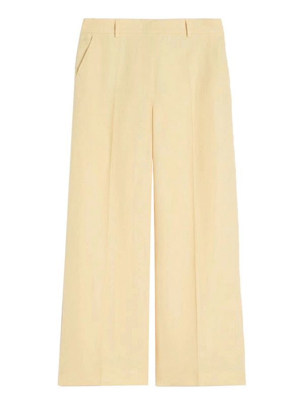 Max Mara Weekend Pantalone Max Mara In Canvas Di Lino - Giallo